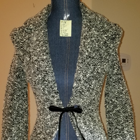 185 NWOT grey boucle Classiques Entier XS cardigan - Picture 6 of 13